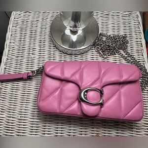 Pink Quilted Leather Shoulder Bag